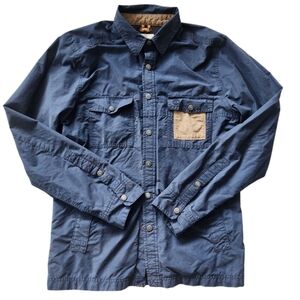 Vintage Timberland Utility Jacket Mens Small Blue Outdoor Collar Snap Steeetwear